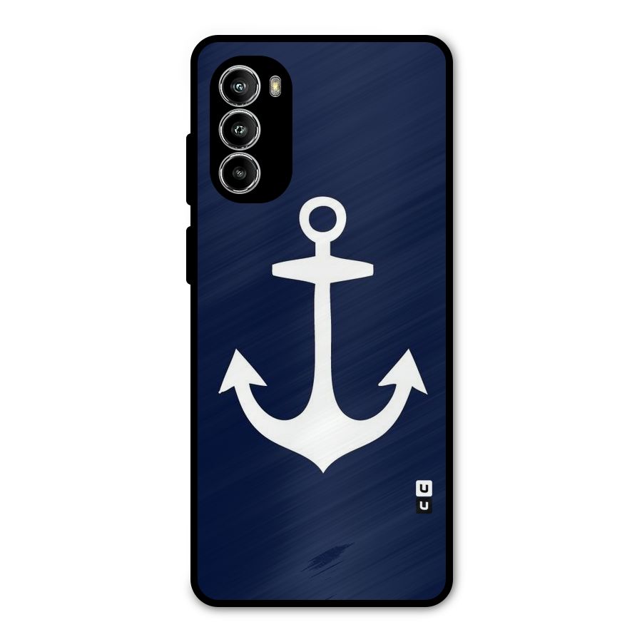Stylish Anchor Design Metal Back Case for Moto G52
