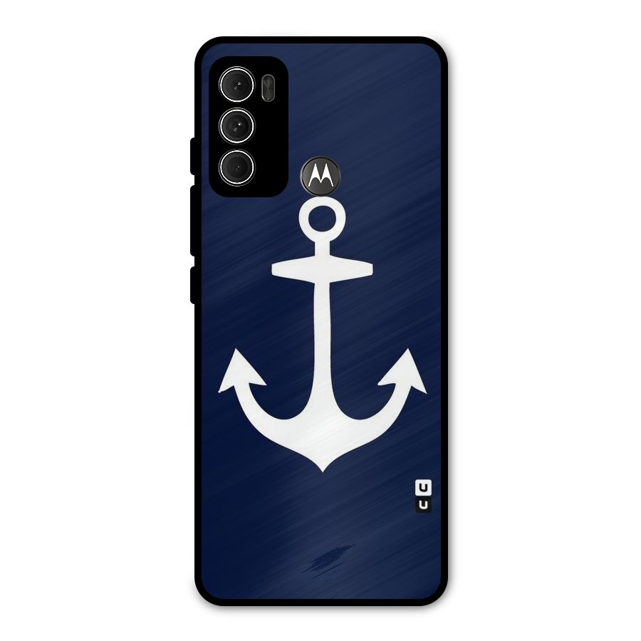 Stylish Anchor Design Metal Back Case for Moto G60