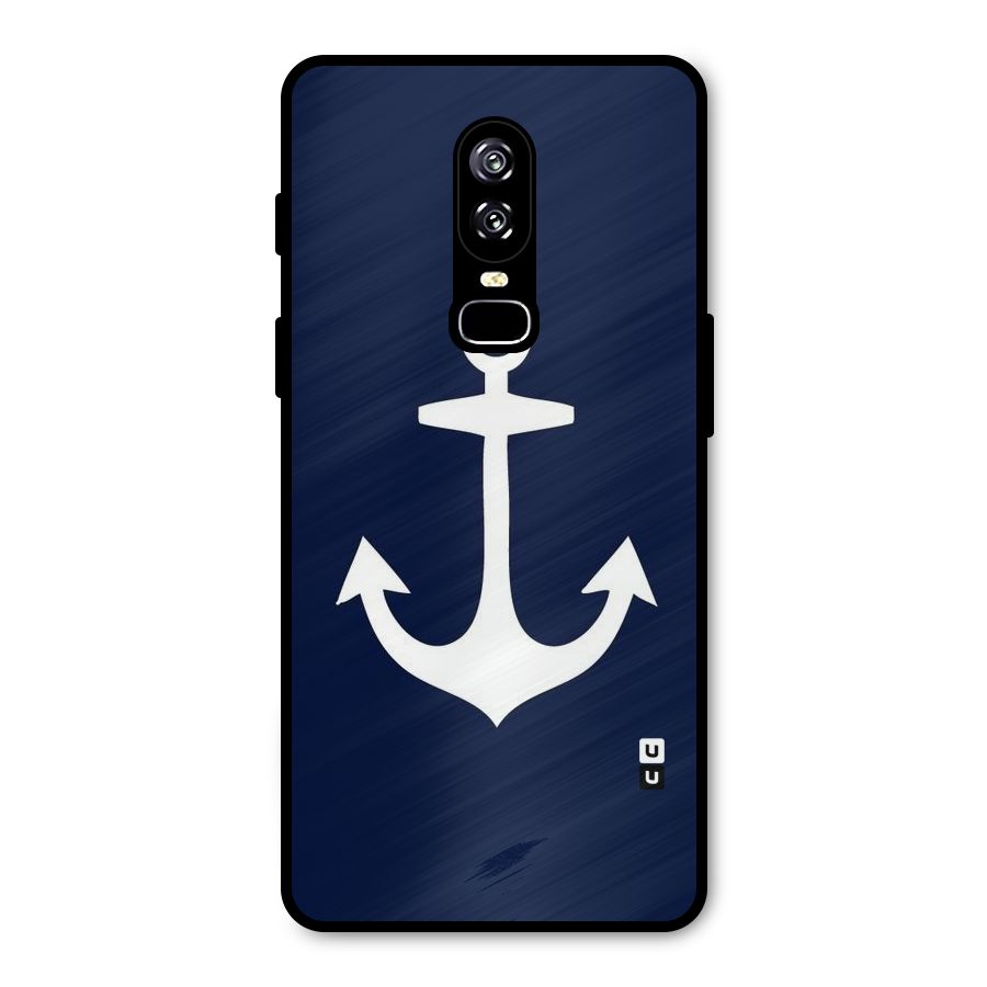Stylish Anchor Design Metal Back Case for OnePlus 6