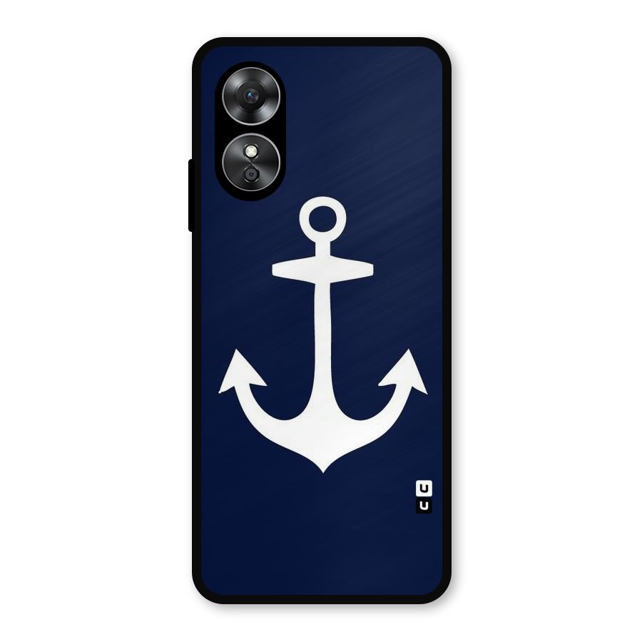 Stylish Anchor Design Metal Back Case for Oppo A17