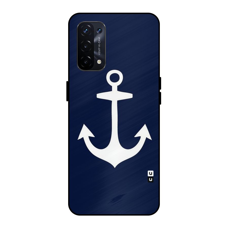Stylish Anchor Design Metal Back Case for Oppo A74 5G