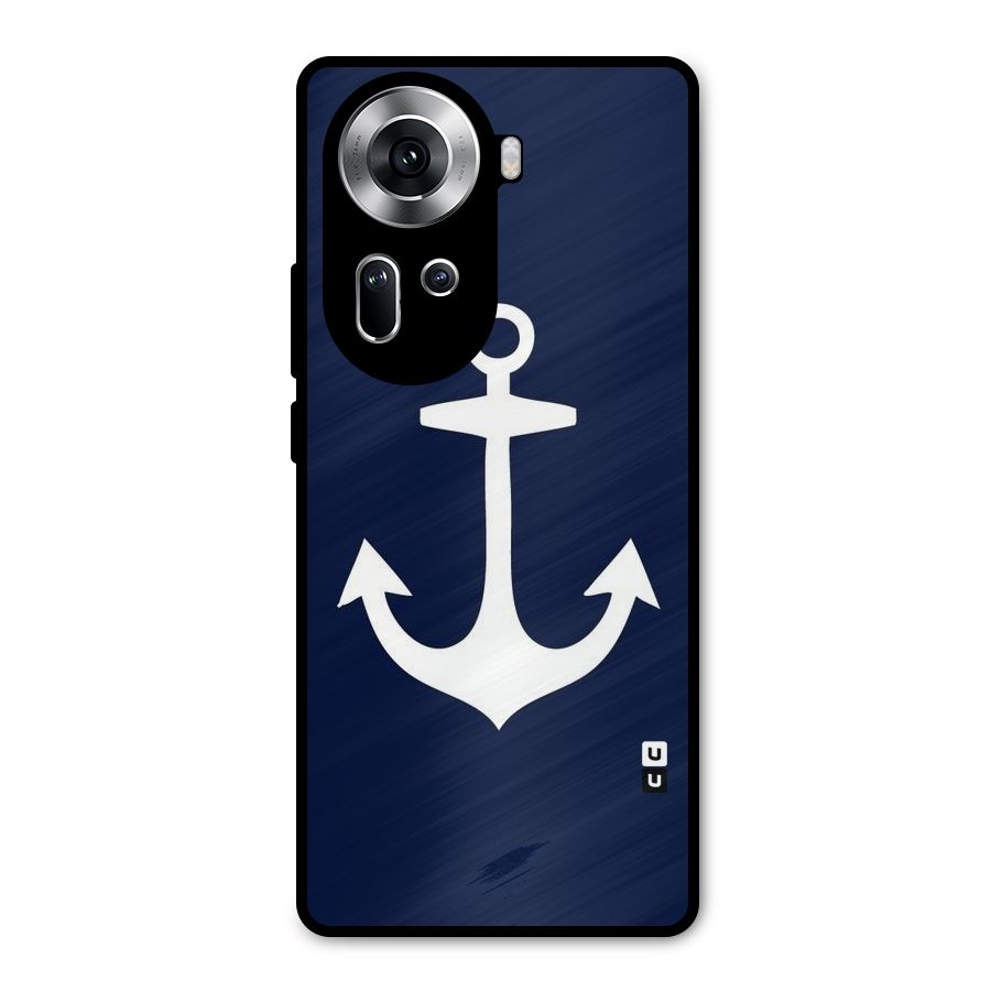 Stylish Anchor Design Metal Back Case for Oppo Reno11 5G