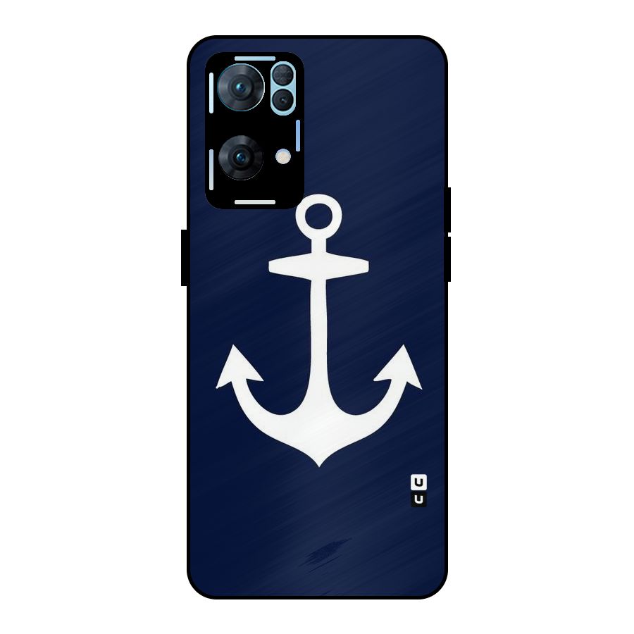 Stylish Anchor Design Metal Back Case for Oppo Reno7 Pro 5G
