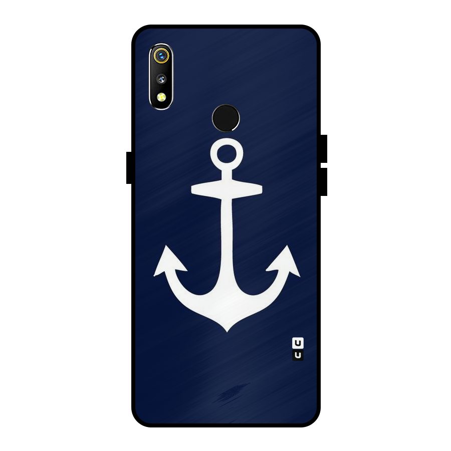 Stylish Anchor Design Metal Back Case for Realme 3