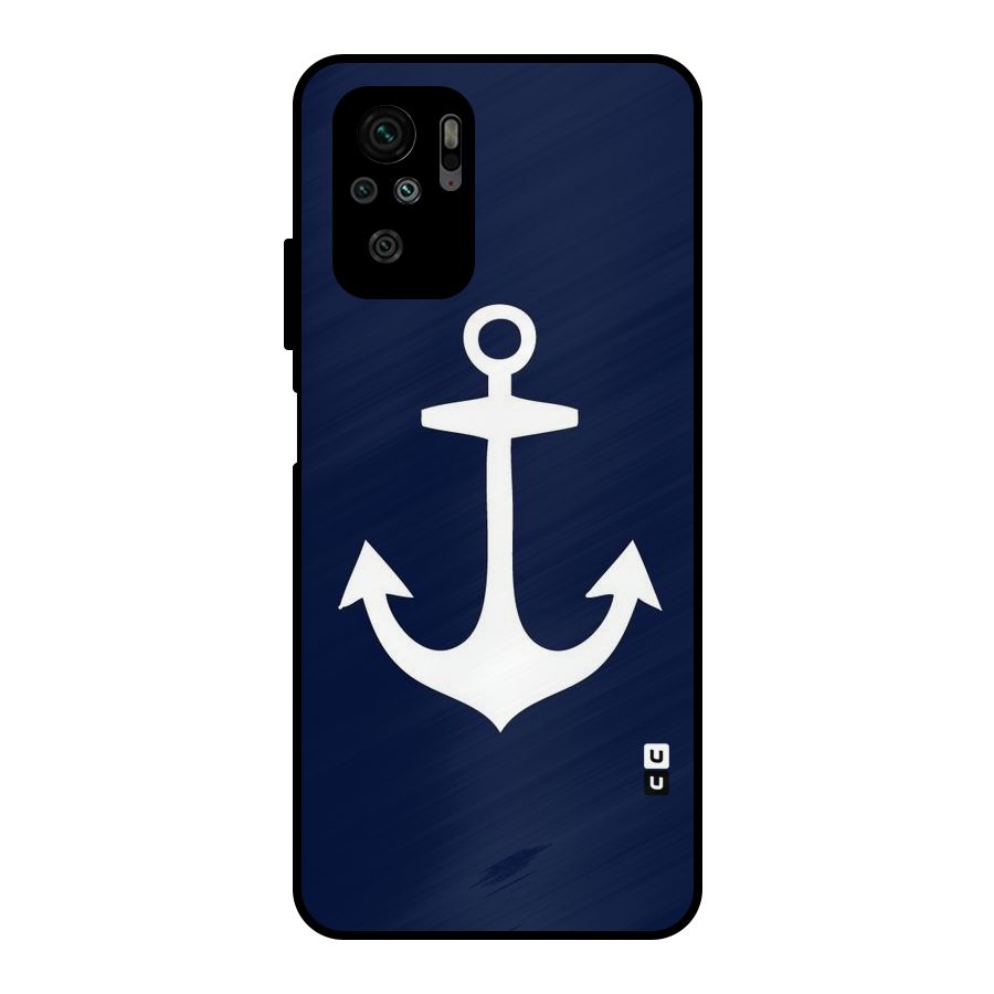 Stylish Anchor Design Metal Back Case for Redmi Note 10S