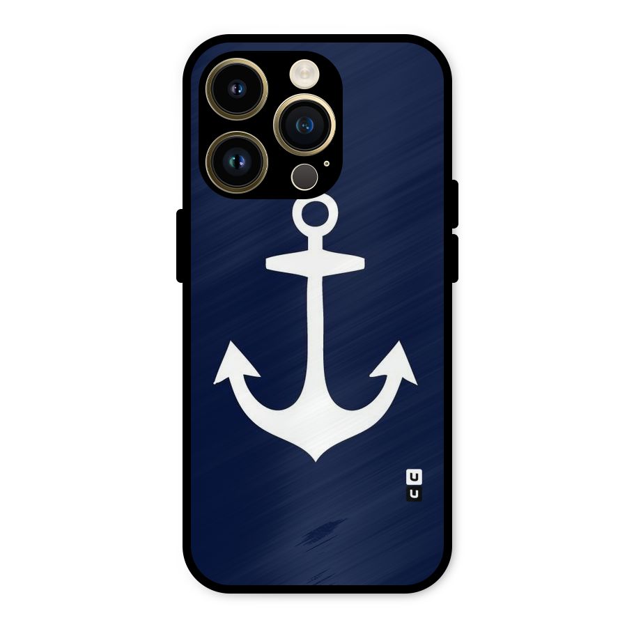 Stylish Anchor Design Metal Back Case for iPhone 14 Pro
