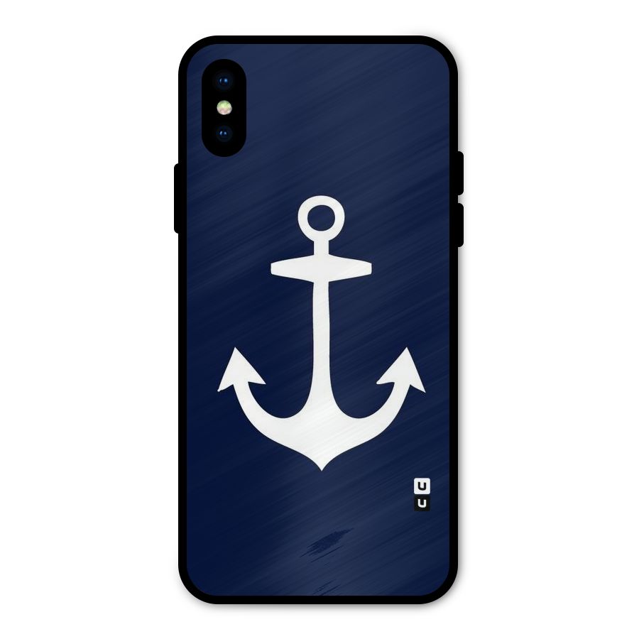 Stylish Anchor Design Metal Back Case for iPhone X