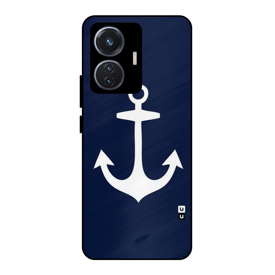 Stylish Anchor Design Metal Back Case for iQOO Z6 44W