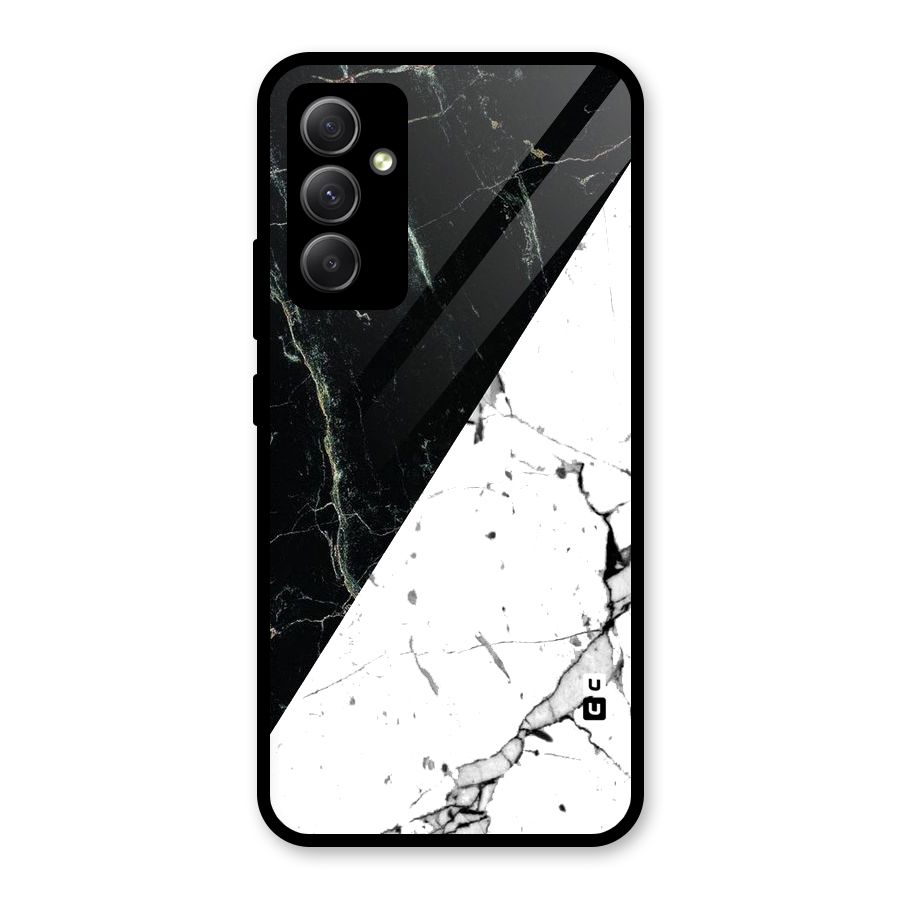 Stylish Diagonal Marble Glass Back Case for Galaxy A34