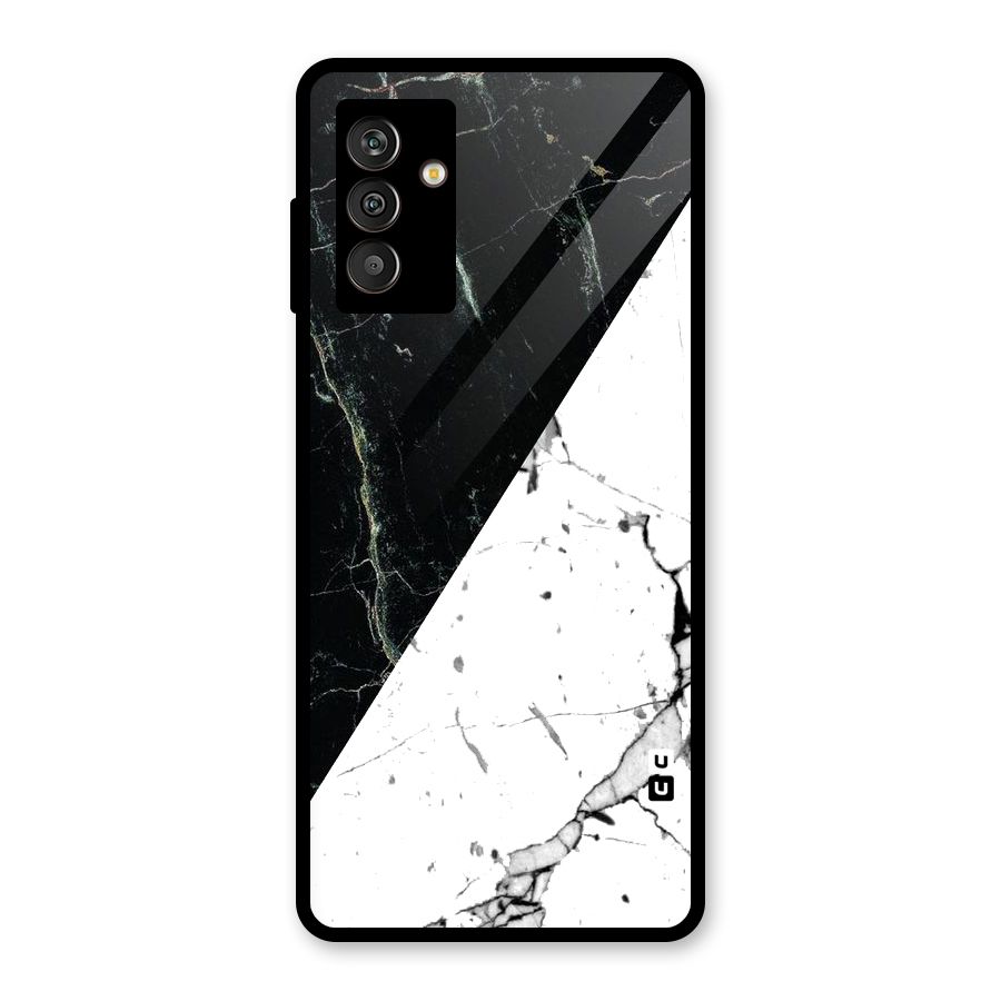 Stylish Diagonal Marble Glass Back Case for Galaxy M13