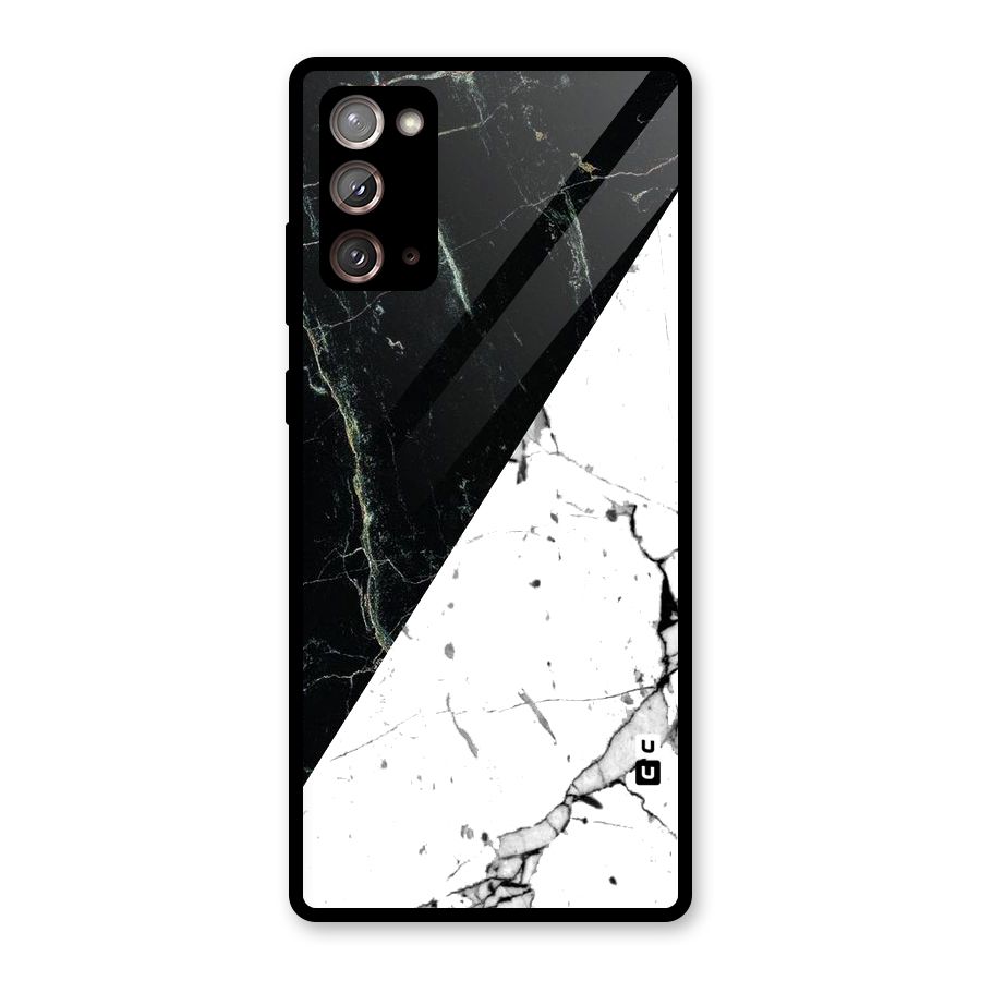 Stylish Diagonal Marble Glass Back Case for Galaxy Note 20