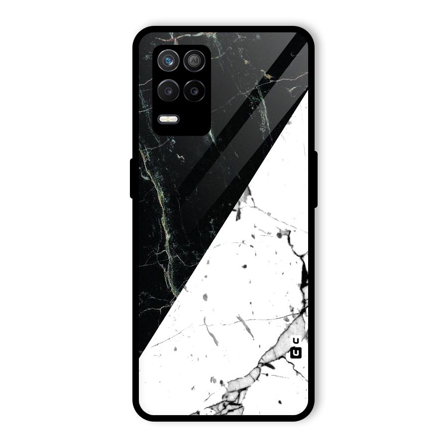 Stylish Diagonal Marble Glass Back Case for Realme 8s 5G