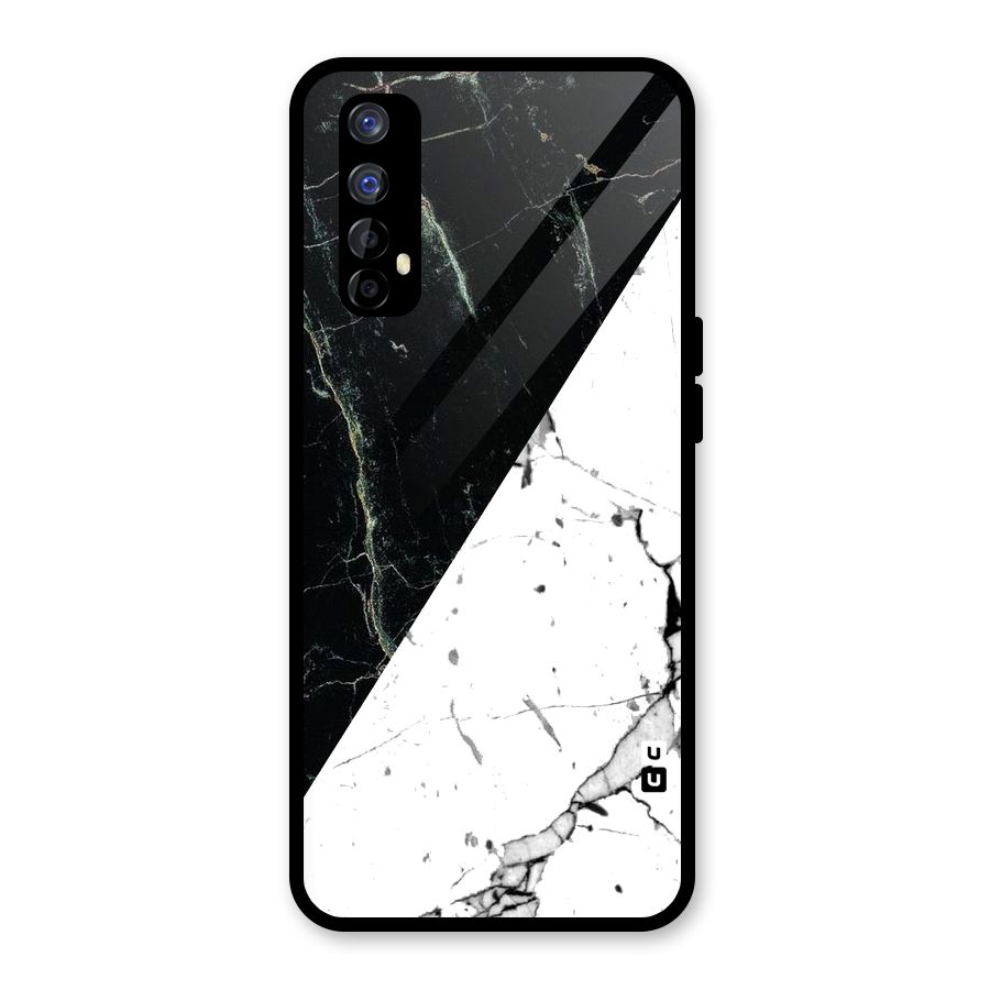 Stylish Diagonal Marble Glass Back Case for Realme Narzo 20 Pro