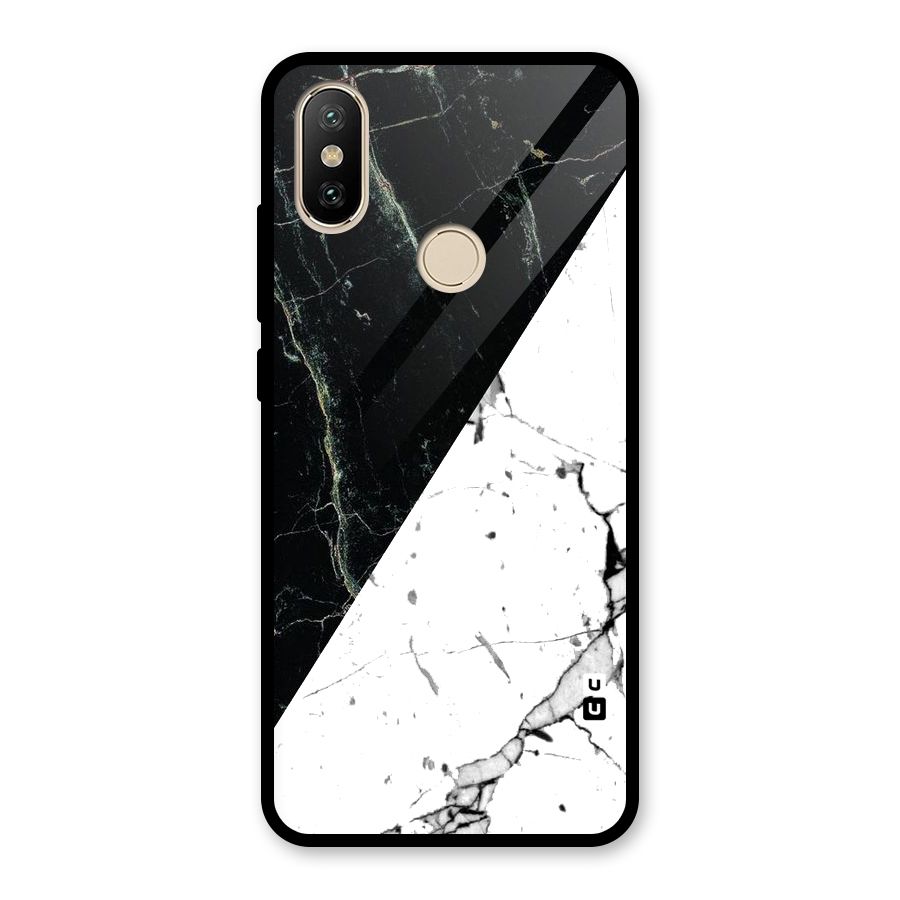 Stylish Diagonal Marble Glass Back Case for Redmi A2