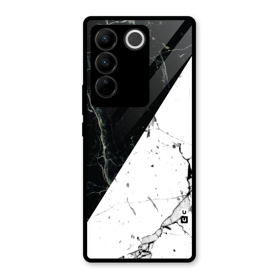Stylish Diagonal Marble Glass Back Case for Vivo V27