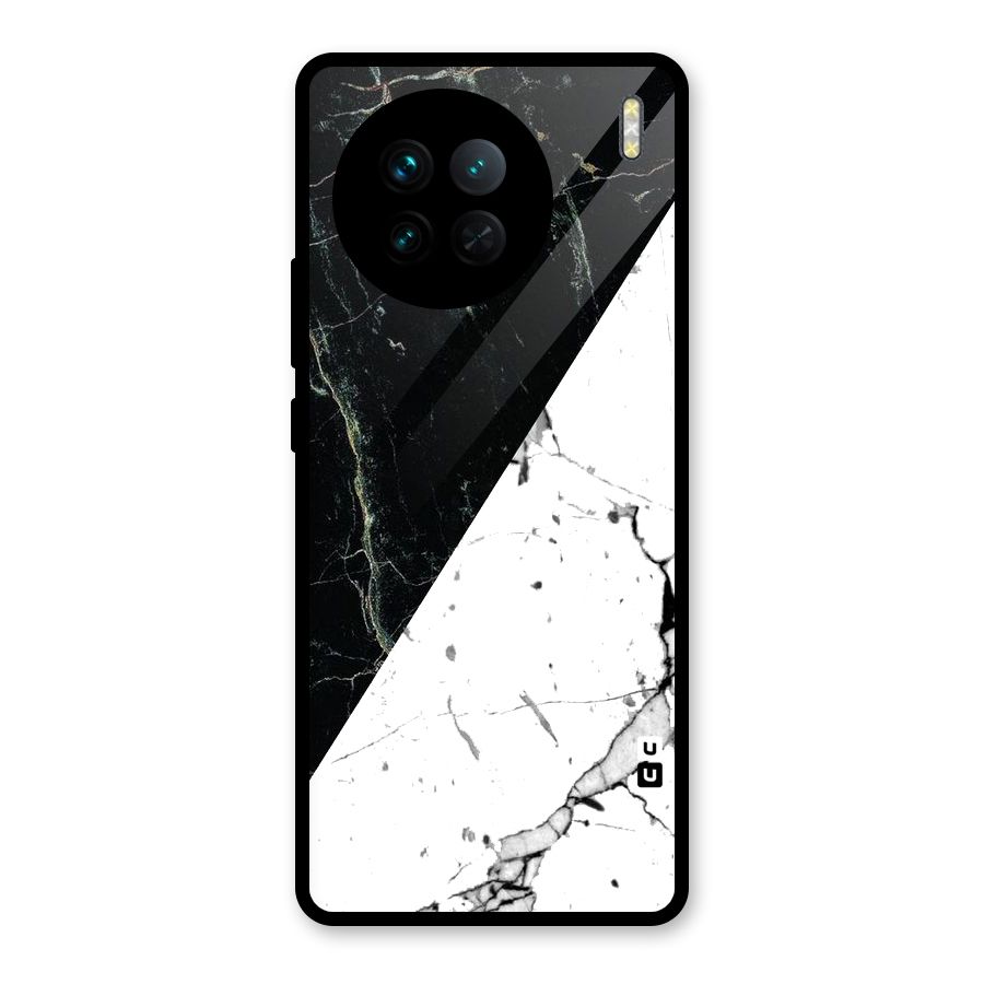 Stylish Diagonal Marble Glass Back Case for Vivo X90