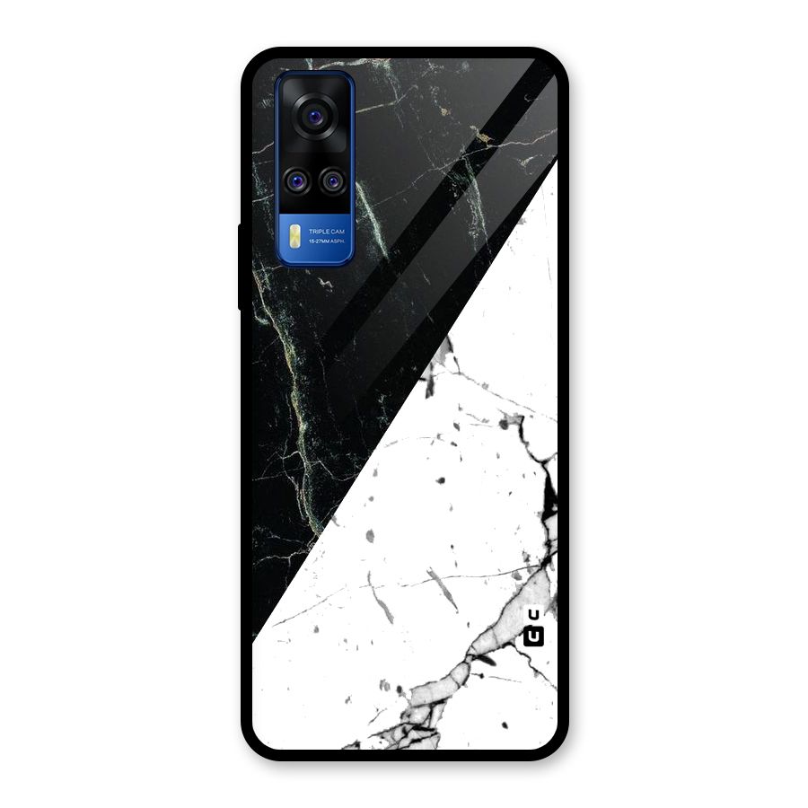 Stylish Diagonal Marble Glass Back Case for Vivo Y31