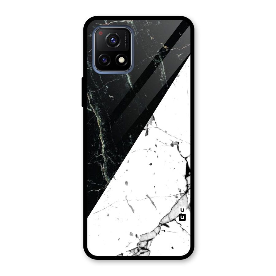 Stylish Diagonal Marble Glass Back Case for Vivo Y72 5G