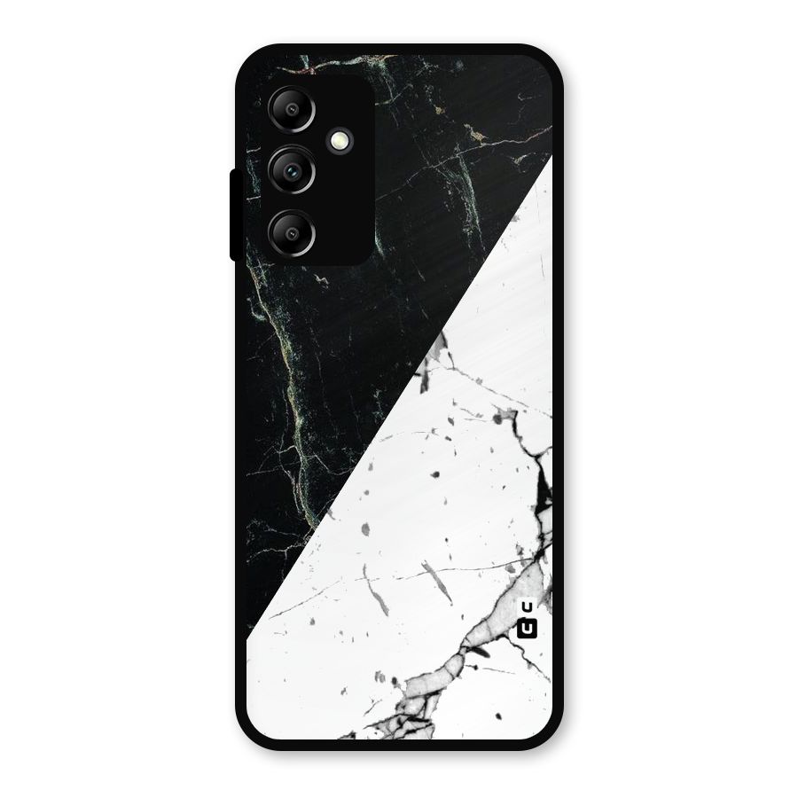 Stylish Diagonal Marble Metal Back Case for Galaxy A14 5G