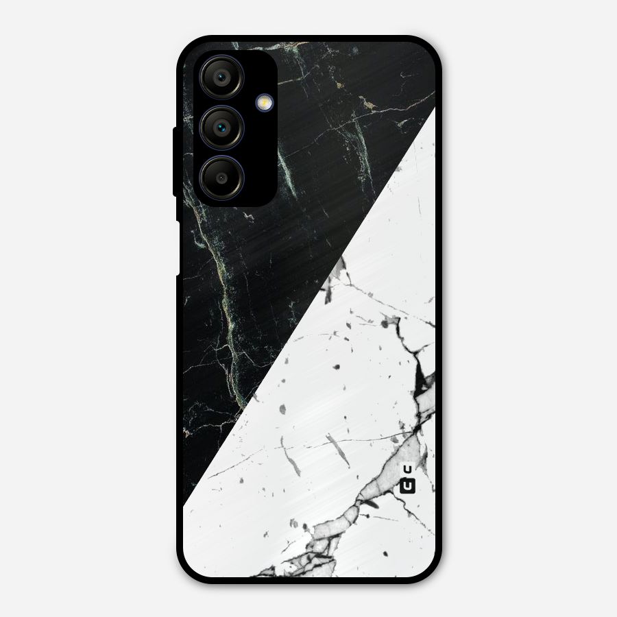 Stylish Diagonal Marble Metal Back Case for Galaxy A15 5G