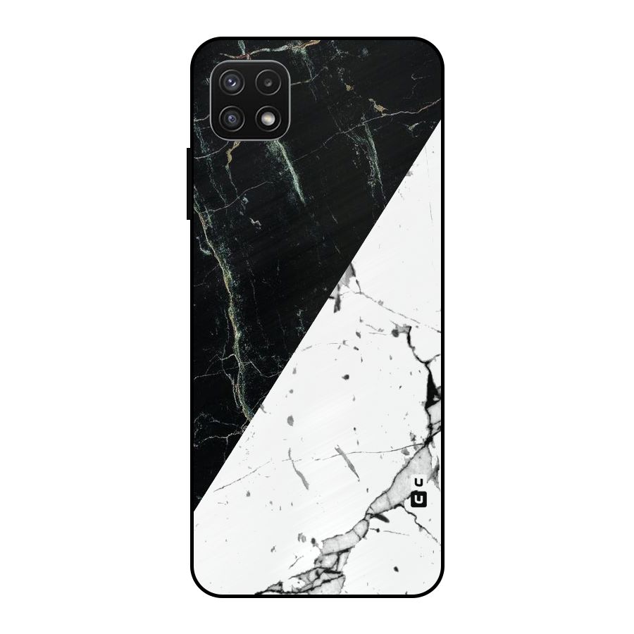 Stylish Diagonal Marble Metal Back Case for Galaxy A22 5G