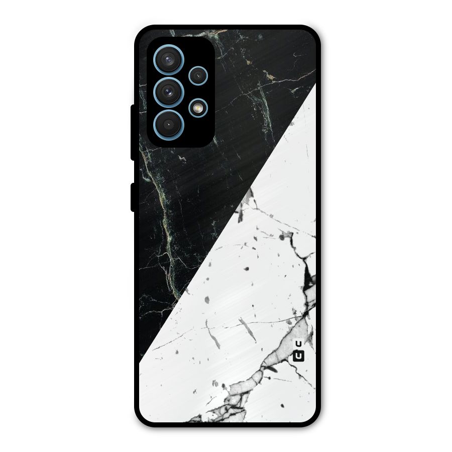 Stylish Diagonal Marble Metal Back Case for Galaxy A32