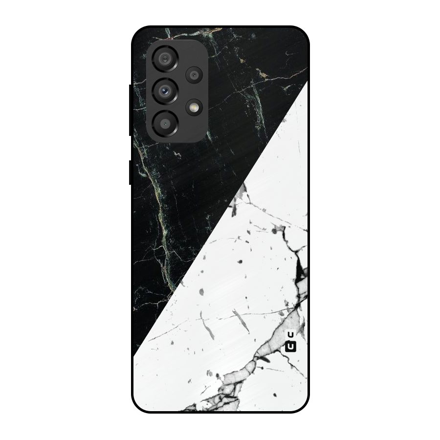 Stylish Diagonal Marble Metal Back Case for Galaxy A33 5G