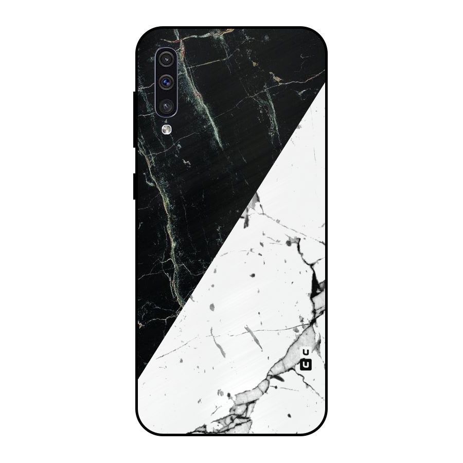 Stylish Diagonal Marble Metal Back Case for Galaxy A50s