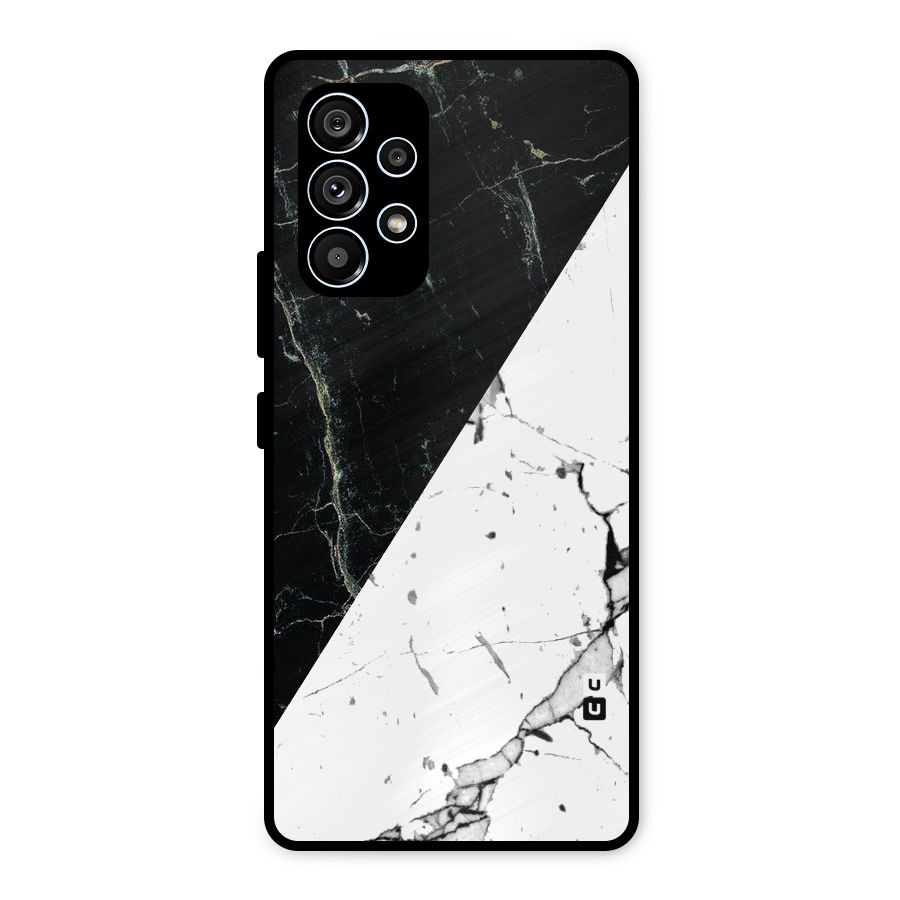 Stylish Diagonal Marble Metal Back Case for Galaxy A53 5G