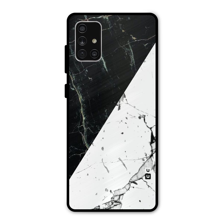 Stylish Diagonal Marble Metal Back Case for Galaxy A71