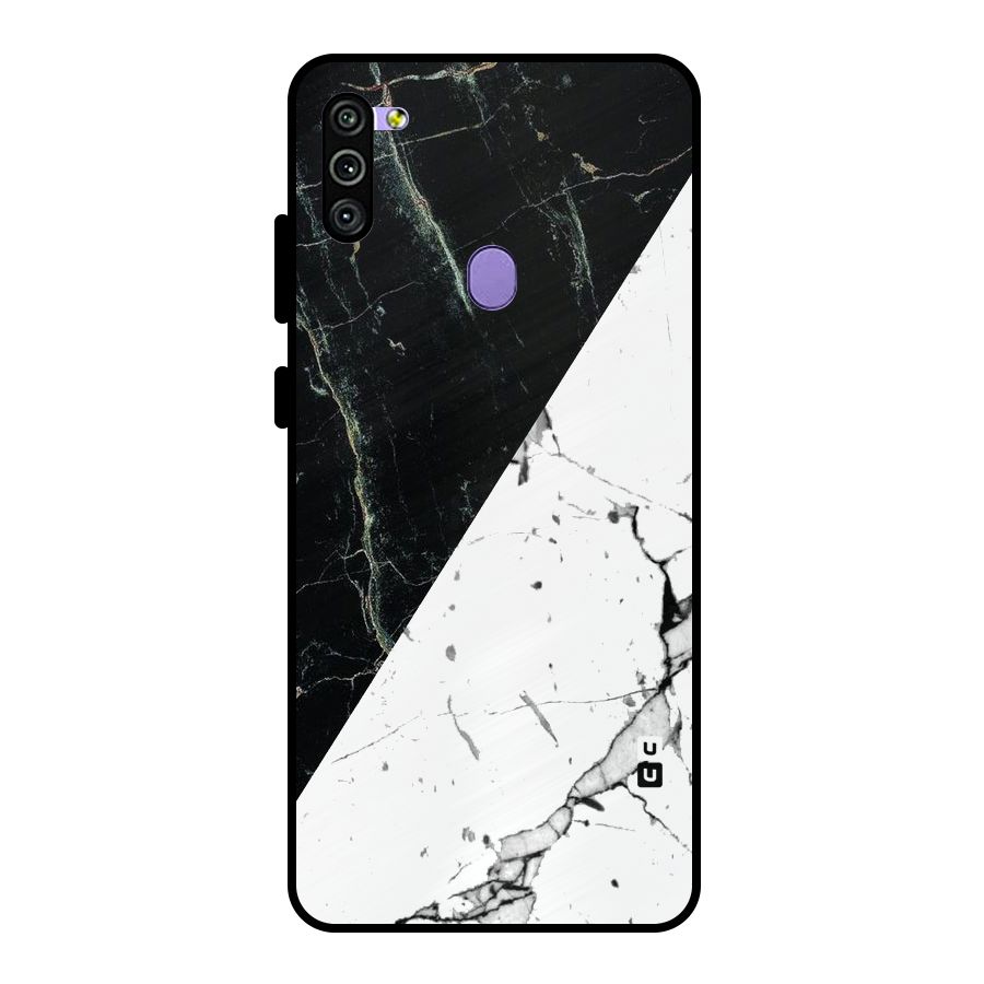 Stylish Diagonal Marble Metal Back Case for Galaxy M11