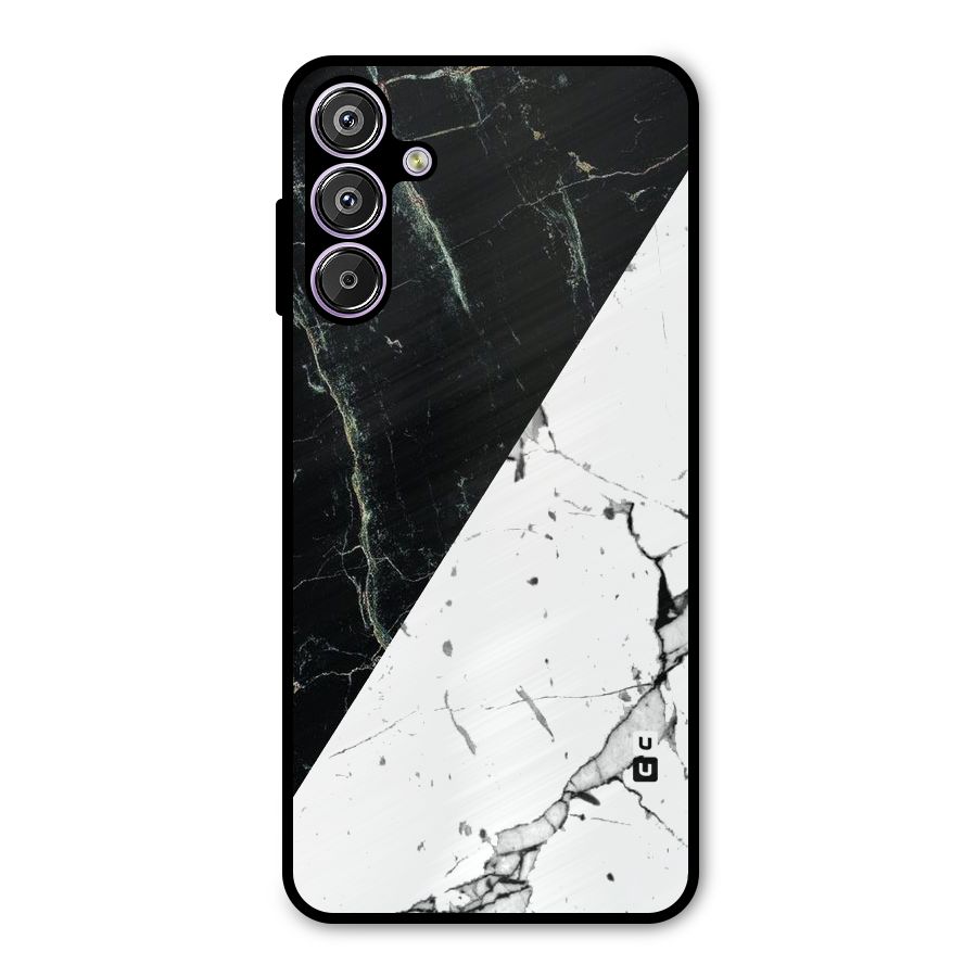 Stylish Diagonal Marble Metal Back Case for Galaxy M15
