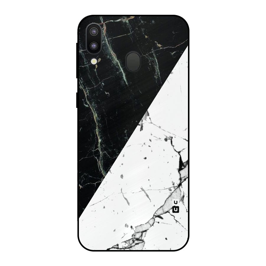Stylish Diagonal Marble Metal Back Case for Galaxy M20