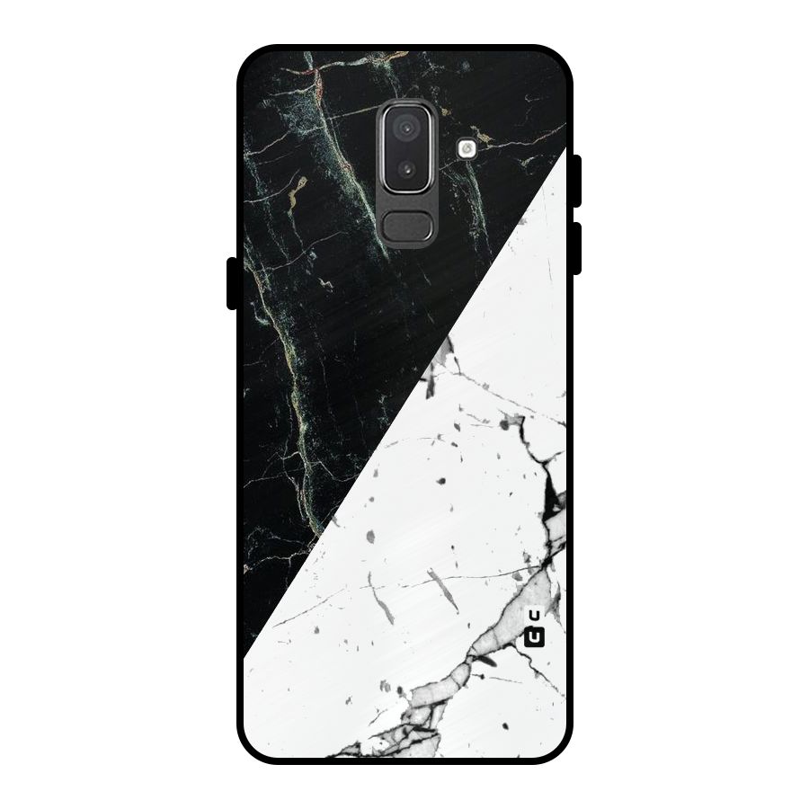 Stylish Diagonal Marble Metal Back Case for Galaxy On8 (2018)