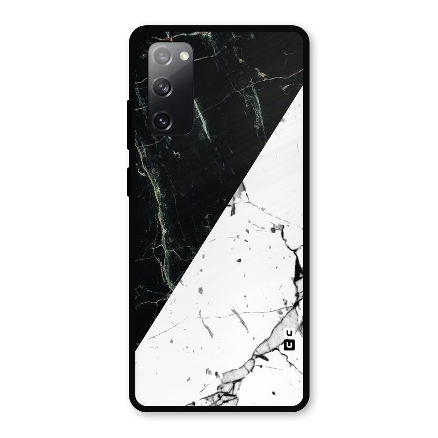 Stylish Diagonal Marble Metal Back Case for Galaxy S20 FE 5G