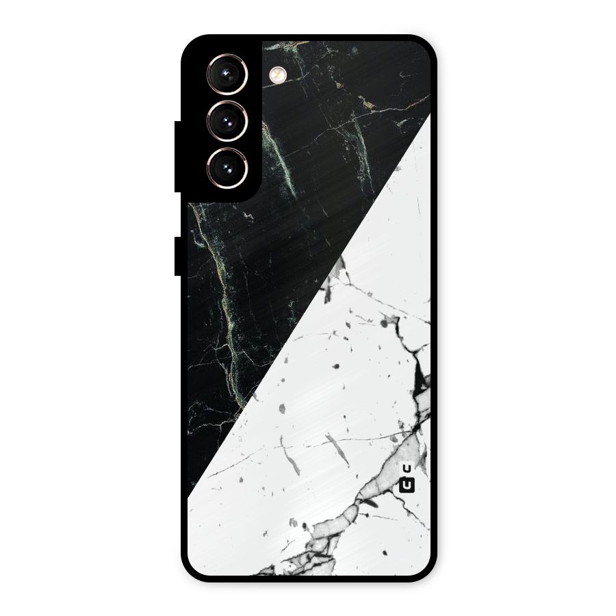 Stylish Diagonal Marble Metal Back Case for Galaxy S21 5G