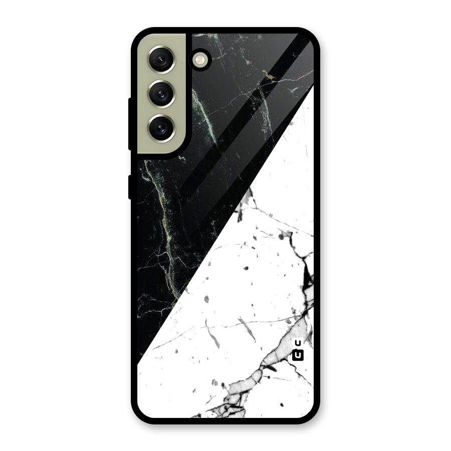 Stylish Diagonal Marble Metal Back Case for Galaxy S21 FE 5G (2023)