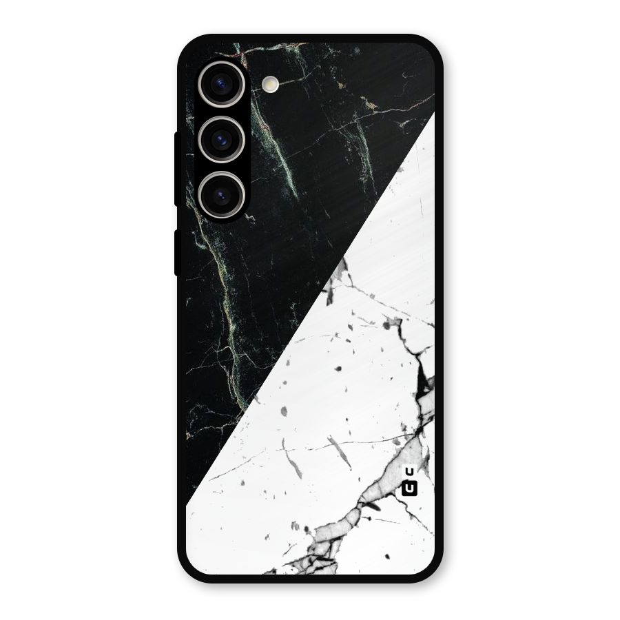 Stylish Diagonal Marble Metal Back Case for Galaxy S23 Plus
