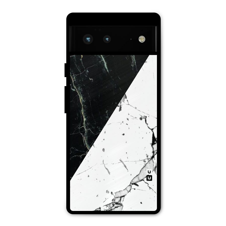 Stylish Diagonal Marble Metal Back Case for Google Pixel 6