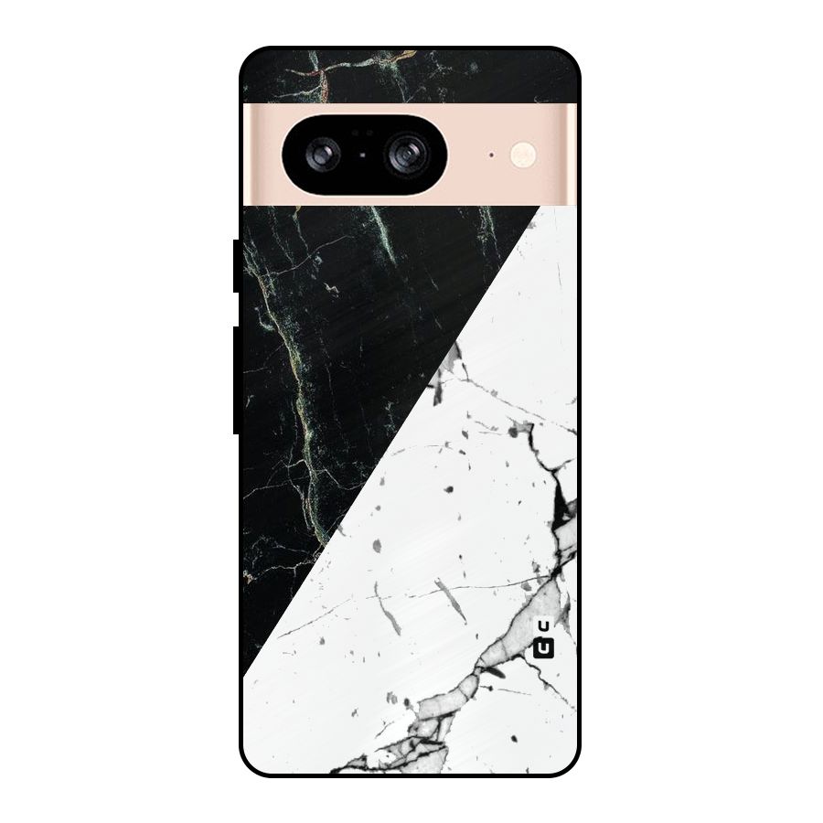 Stylish Diagonal Marble Metal Back Case for Google Pixel 8