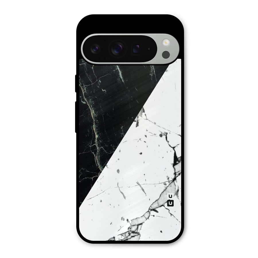 Stylish Diagonal Marble Metal Back Case for Google Pixel 9 Pro XL