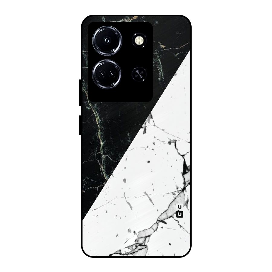Stylish Diagonal Marble Metal Back Case for Infinix Note 30 5G
