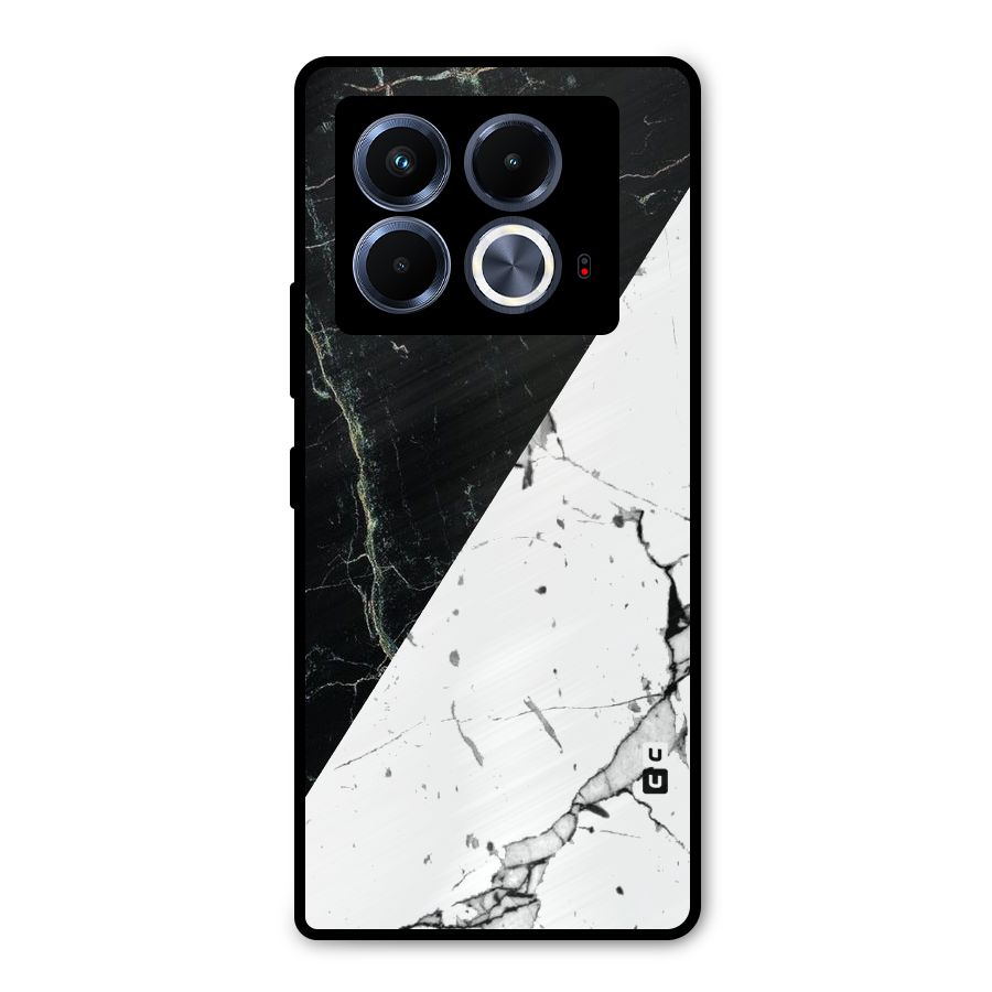 Stylish Diagonal Marble Metal Back Case for Infinix Note 40 5G