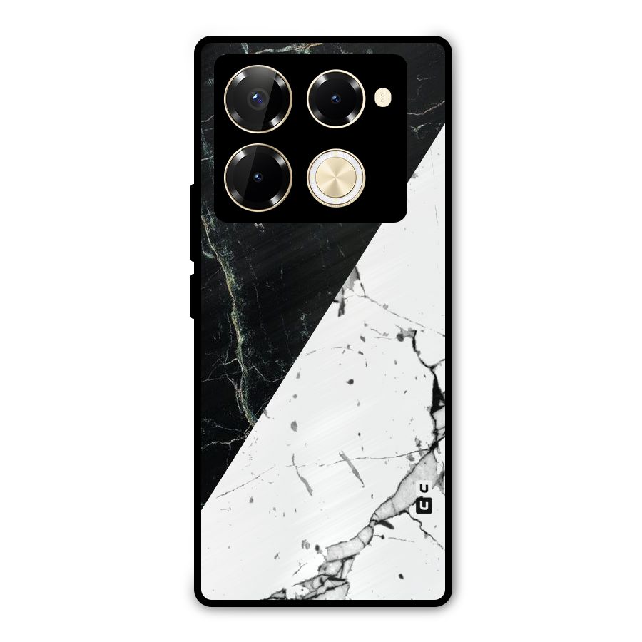 Stylish Diagonal Marble Metal Back Case for Infinix Note 40 Pro Plus