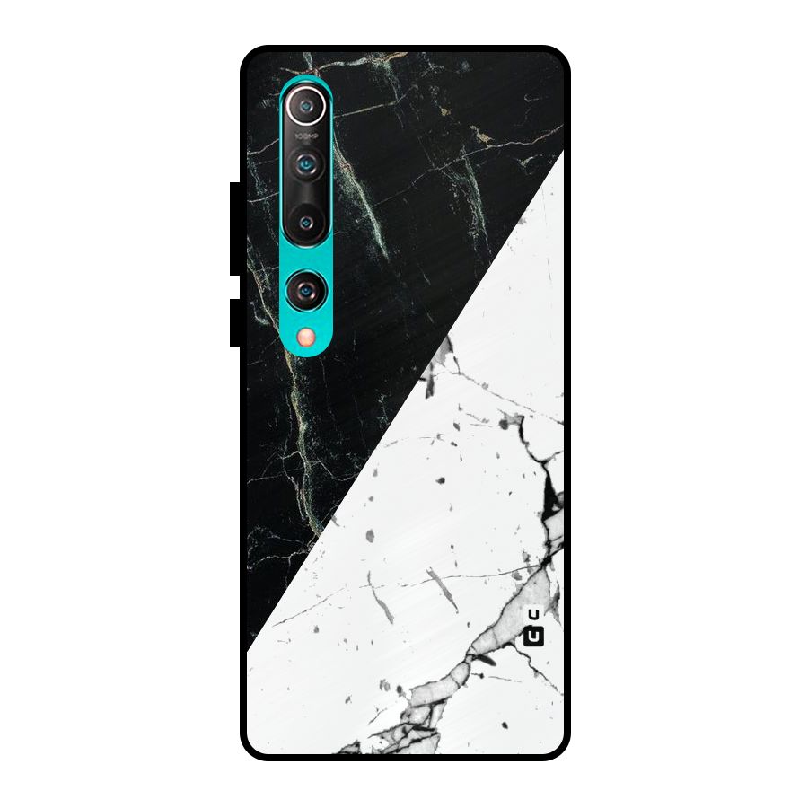Stylish Diagonal Marble Metal Back Case for Mi 10