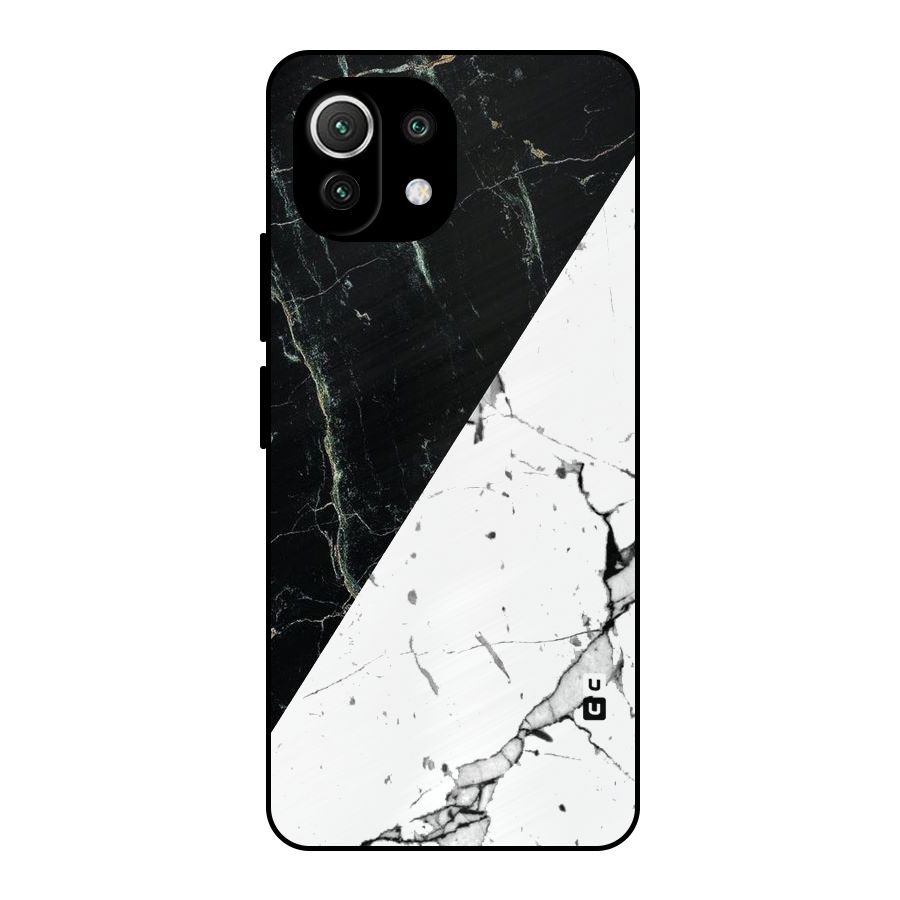 Stylish Diagonal Marble Metal Back Case for Mi 11 Lite NE 5G
