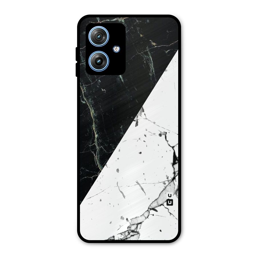 Stylish Diagonal Marble Metal Back Case for Moto G54