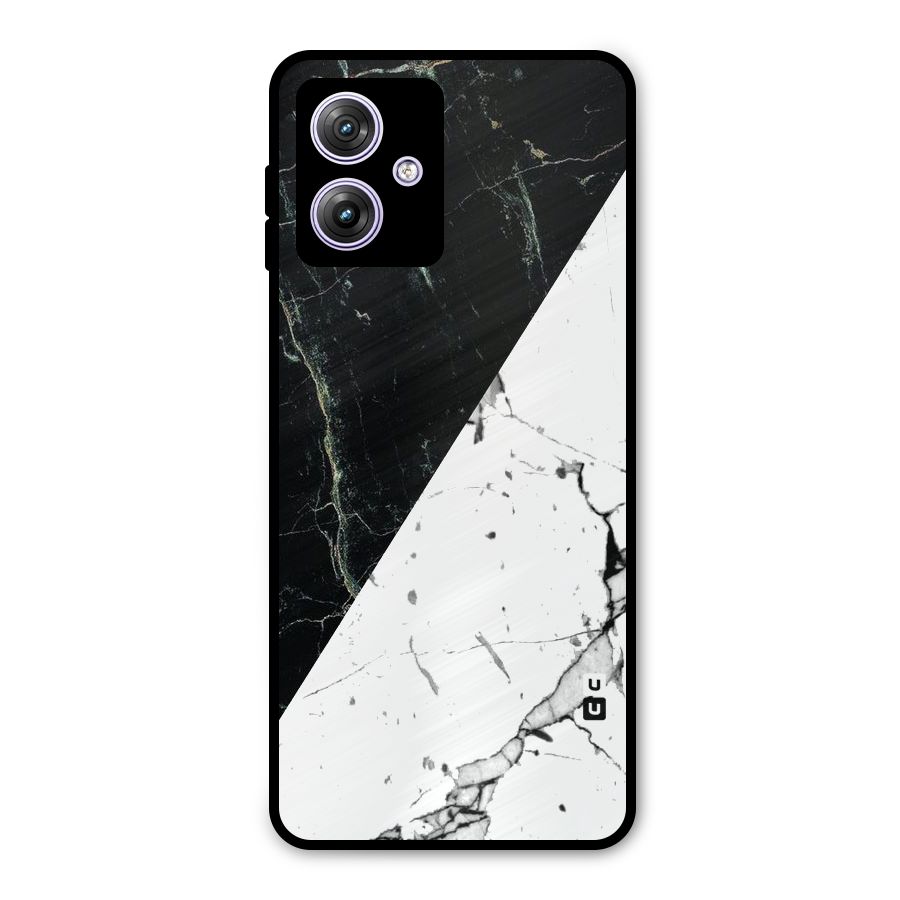 Stylish Diagonal Marble Metal Back Case for Moto G64