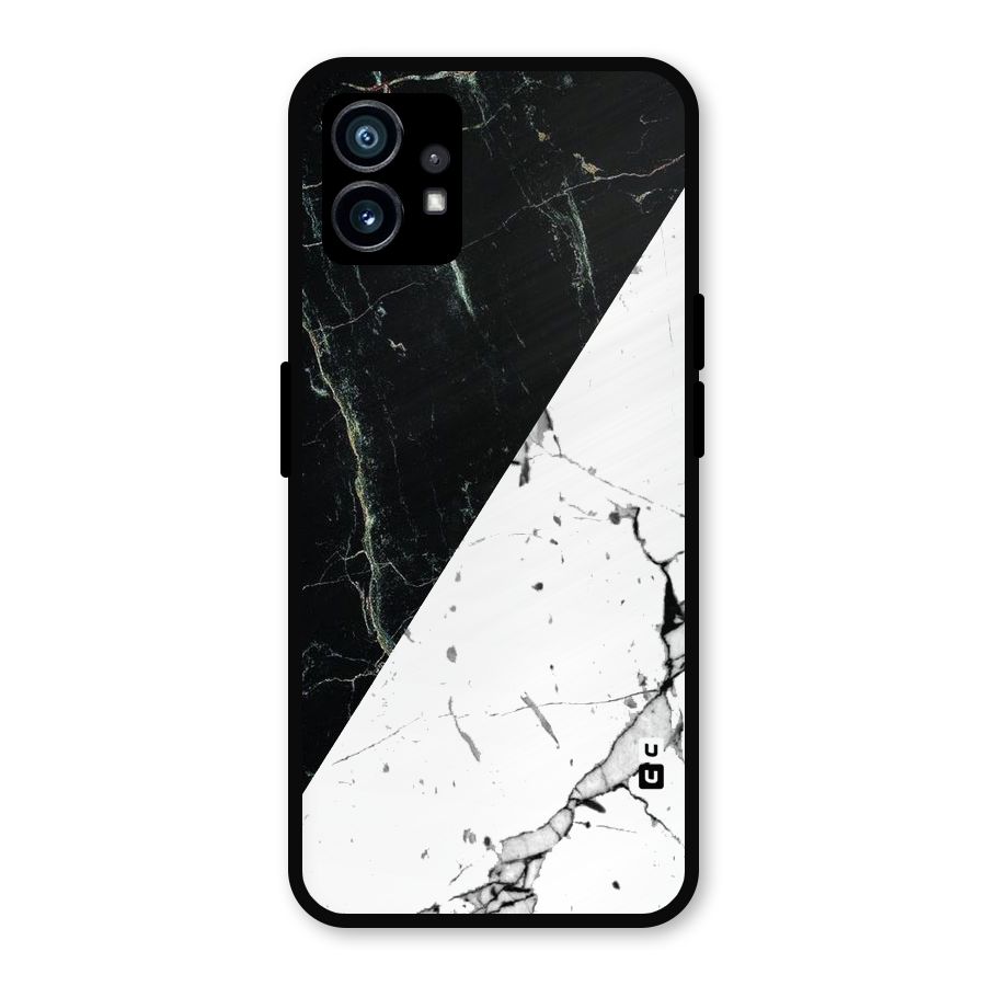 Stylish Diagonal Marble Metal Back Case for Nothing Phone 1