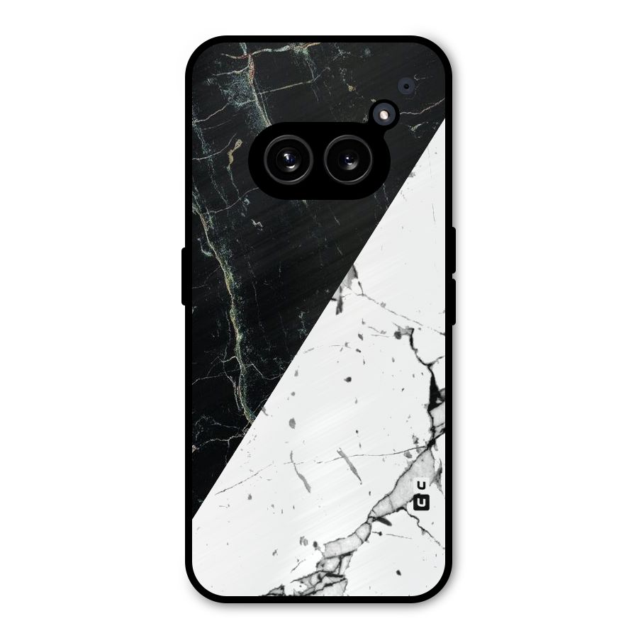Stylish Diagonal Marble Metal Back Case for Nothing Phone 2a Plus